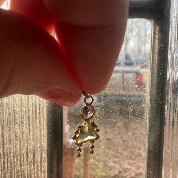 Vintage Italy 14k Yellow Gold Ladies Little Girl Charm Pendant Peridot CZ August - Picture 3 of 6